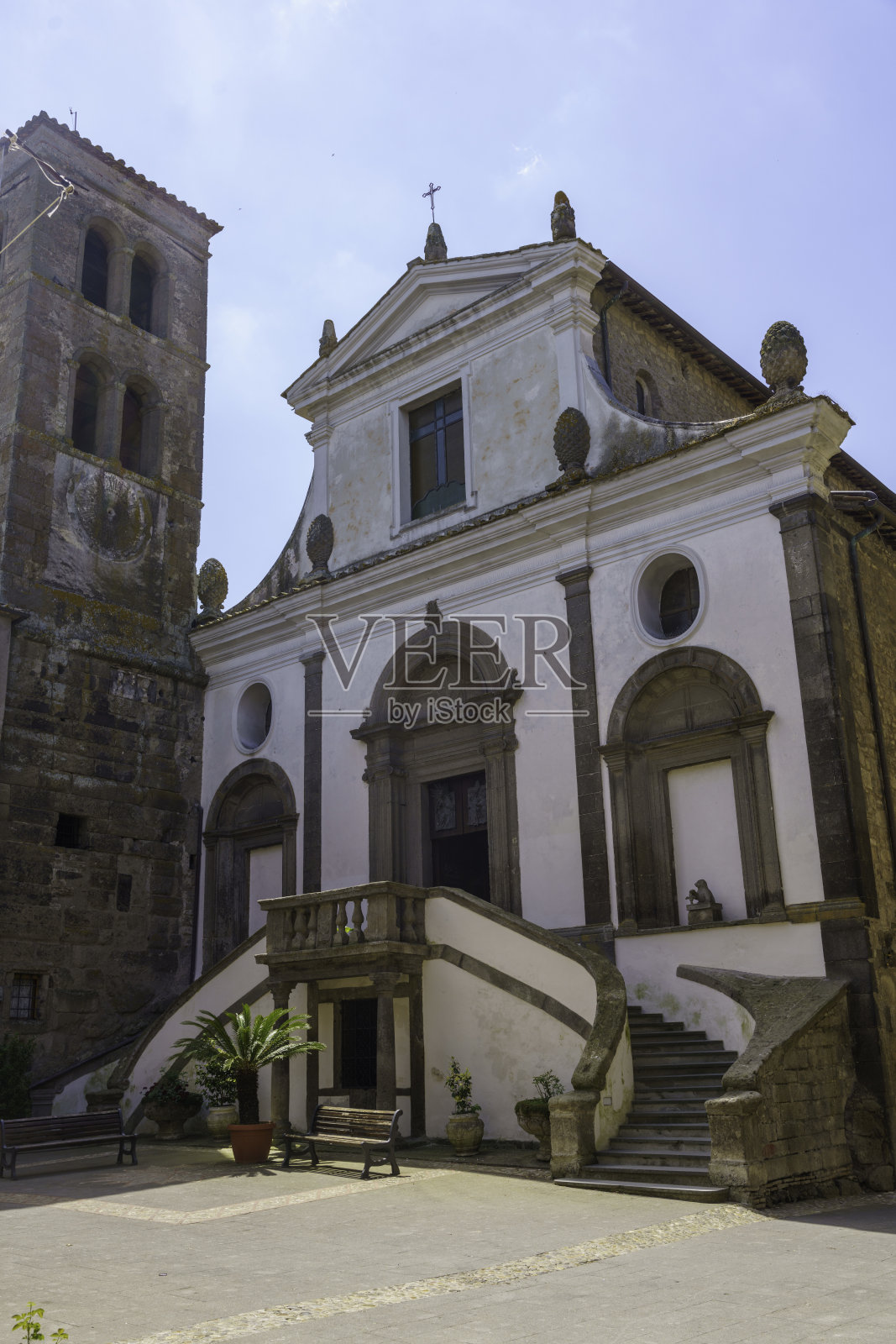 博马佐，维特博省的一个中世纪村庄照片摄影图片