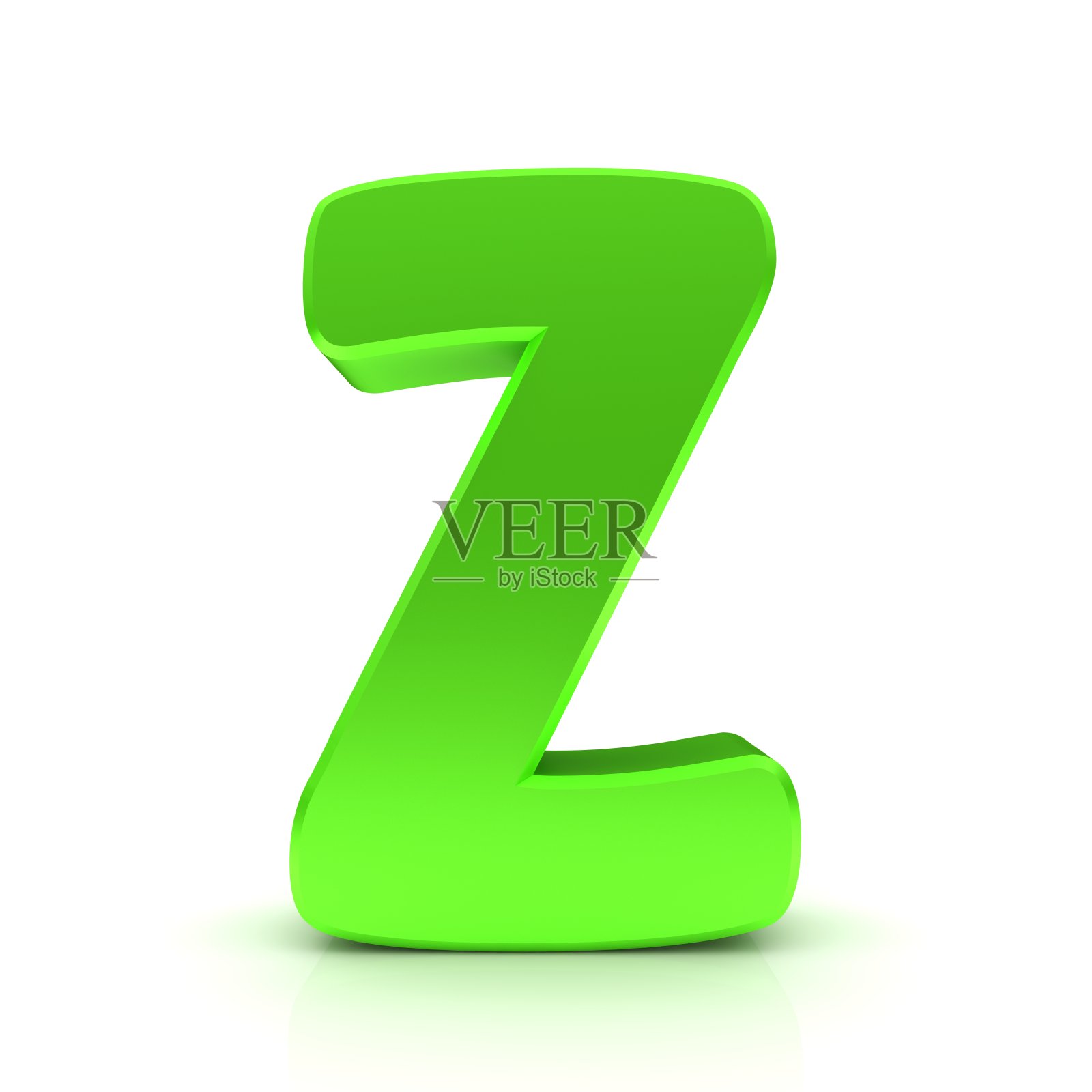 Z绿字母3d照片摄影图片