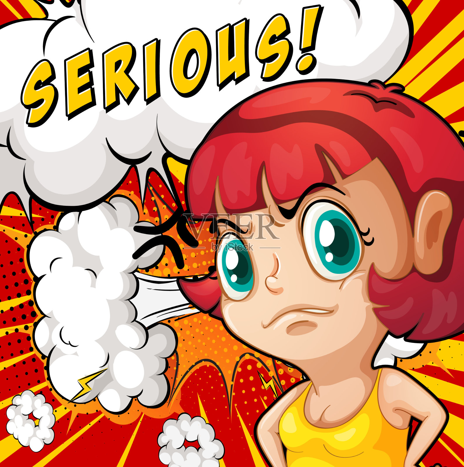 缩略语和表情复古漫画插画图片素材