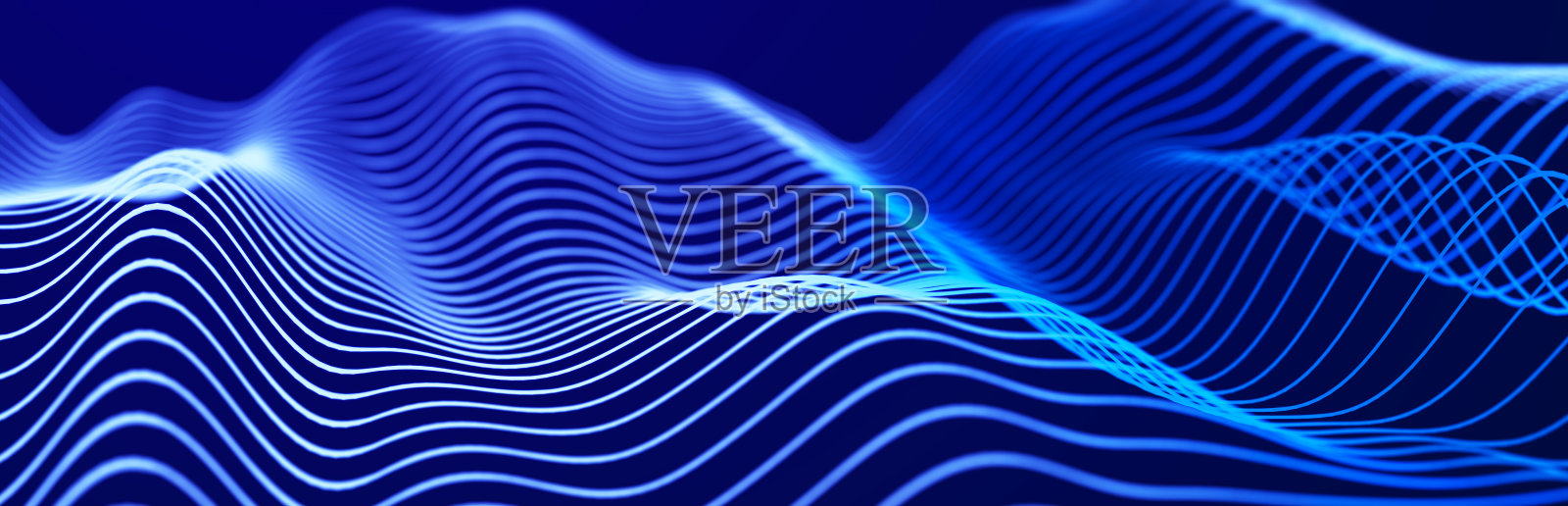 大数据流。信息技术背景。由线构成的动态波背景。三维渲染照片摄影图片