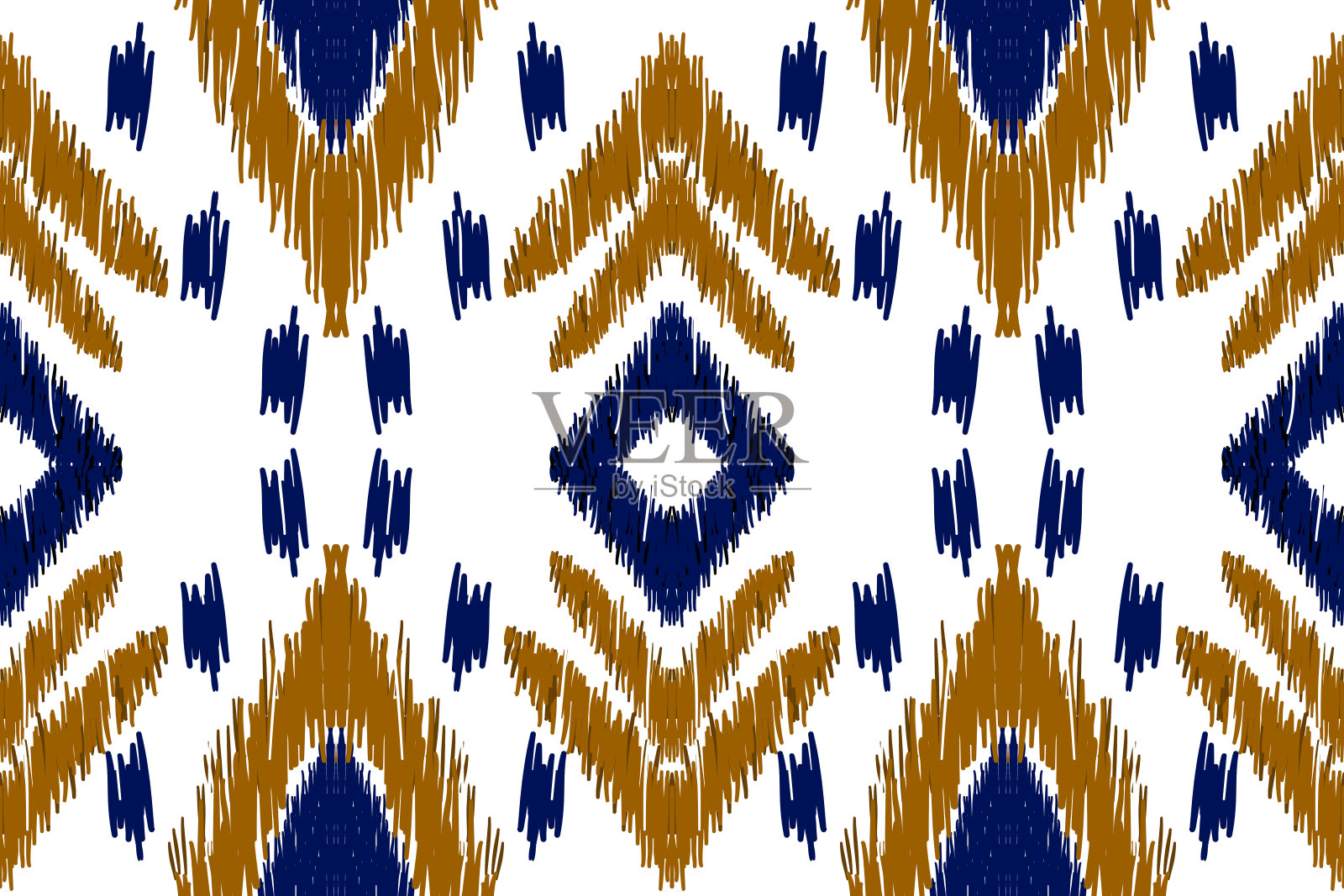 美丽的数字部落非洲伊卡特图案。插画图片素材