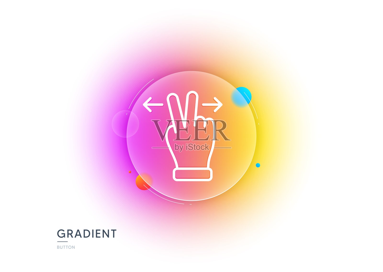 触屏手势行图标。幻灯片箭头标志。刷卡的行动。梯度模糊按钮。向量图标素材