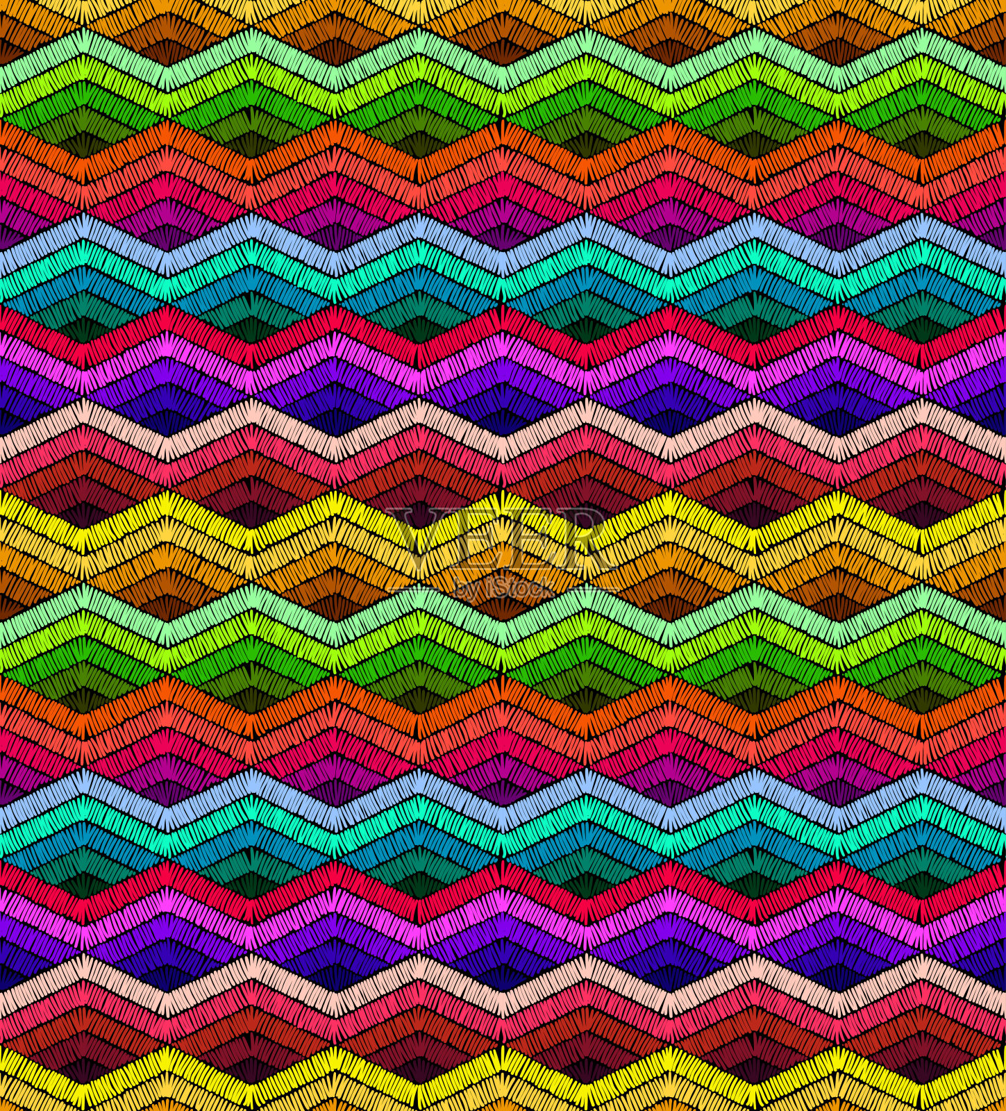 绣花无缝模式。插画图片素材