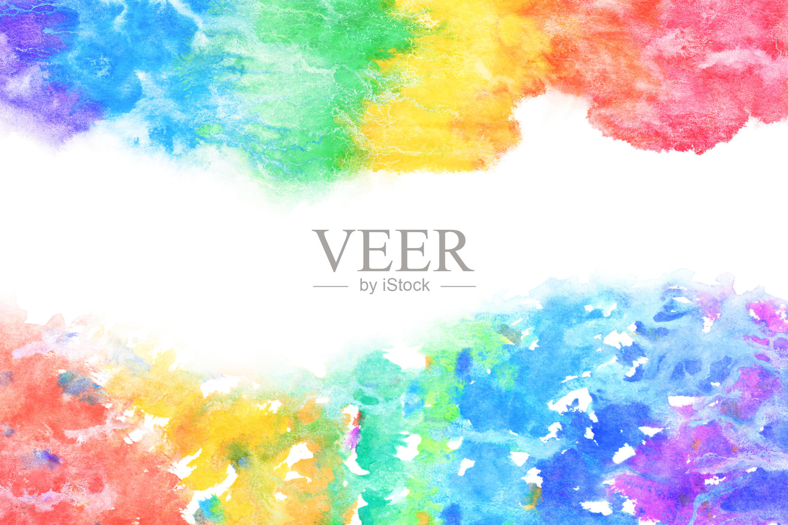 抽象彩虹色波，自然水彩纹理背景，彩色插图照片摄影图片