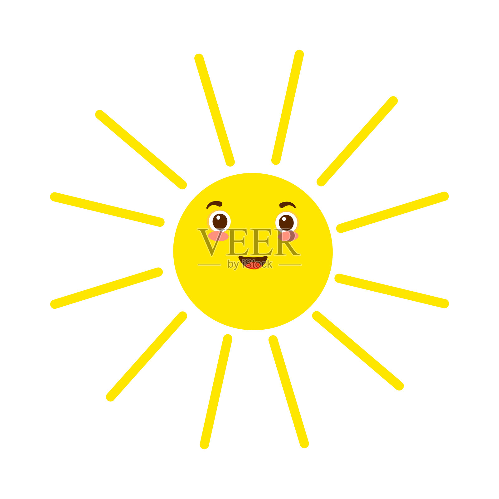 卡通微笑的太阳-为婴儿保育室，海报，卡片，衣服的设计插图插画图片素材