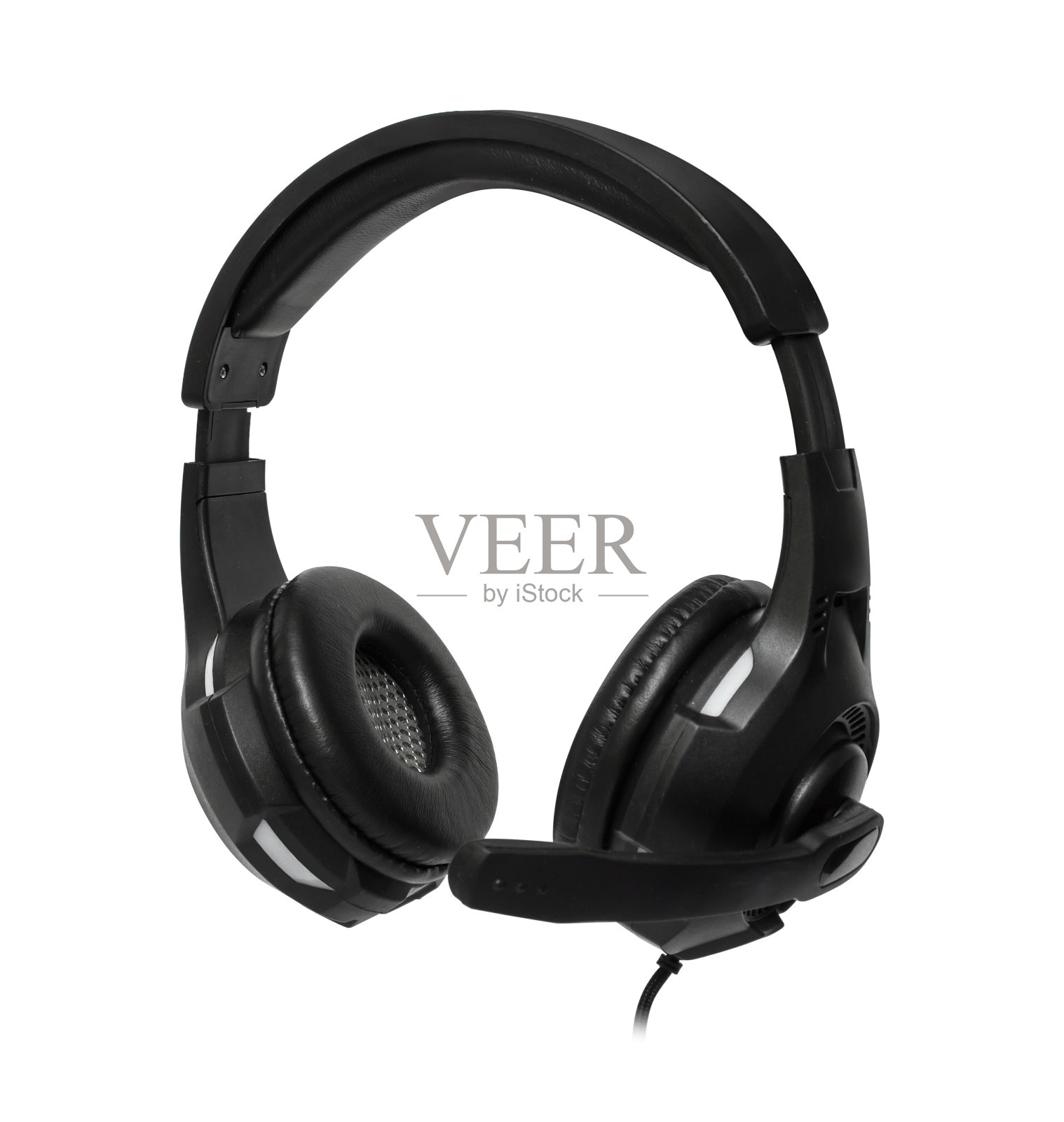 耳机为电脑，耳机，孤立在白色背景上照片摄影图片