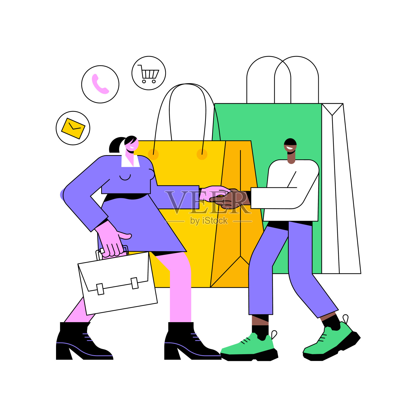 销售代表抽象概念矢量插图。插画图片素材