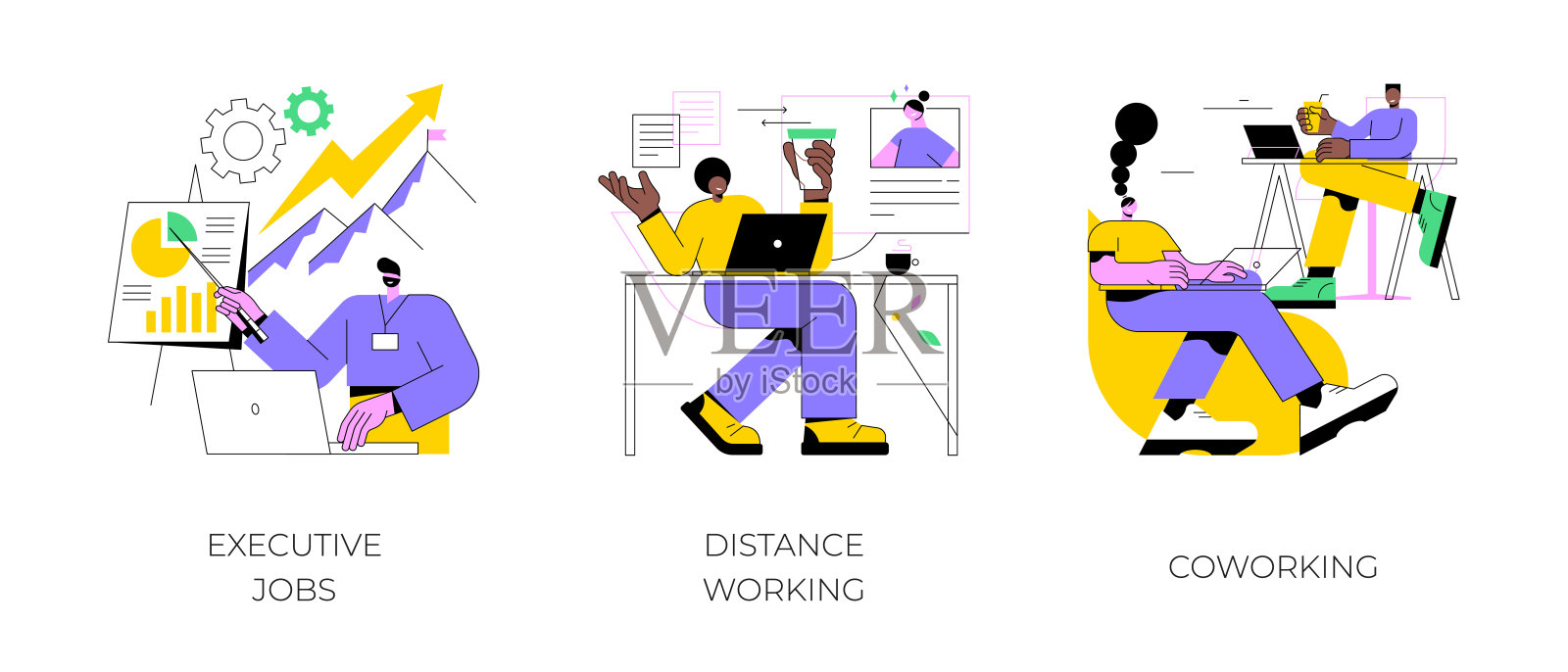 工作机会:抽象概念矢量插图。插画图片素材