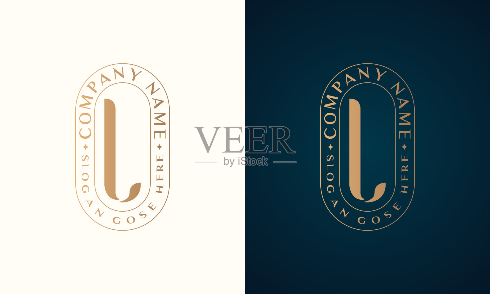 高级豪华企业标识字母L标志设计插画图片素材