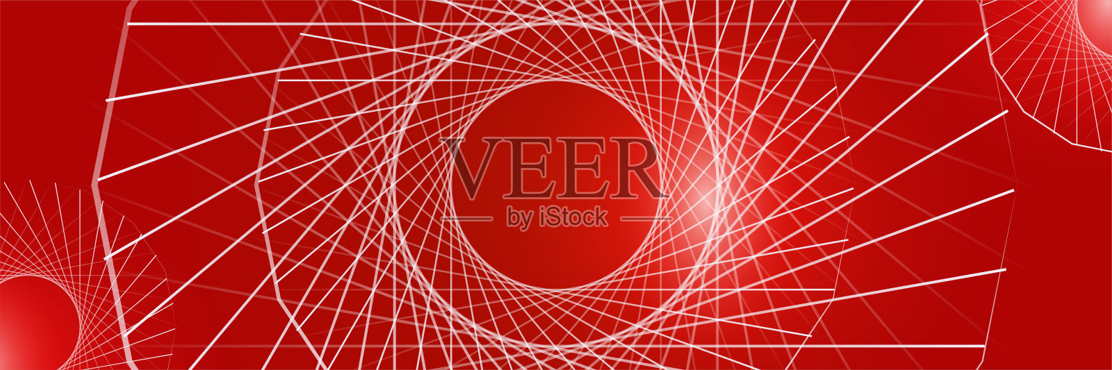 数字脊柱风格红色宽横幅设计背景。摘要现代三维旗帜设计与暗红色技术几何背景。矢量图插画图片素材