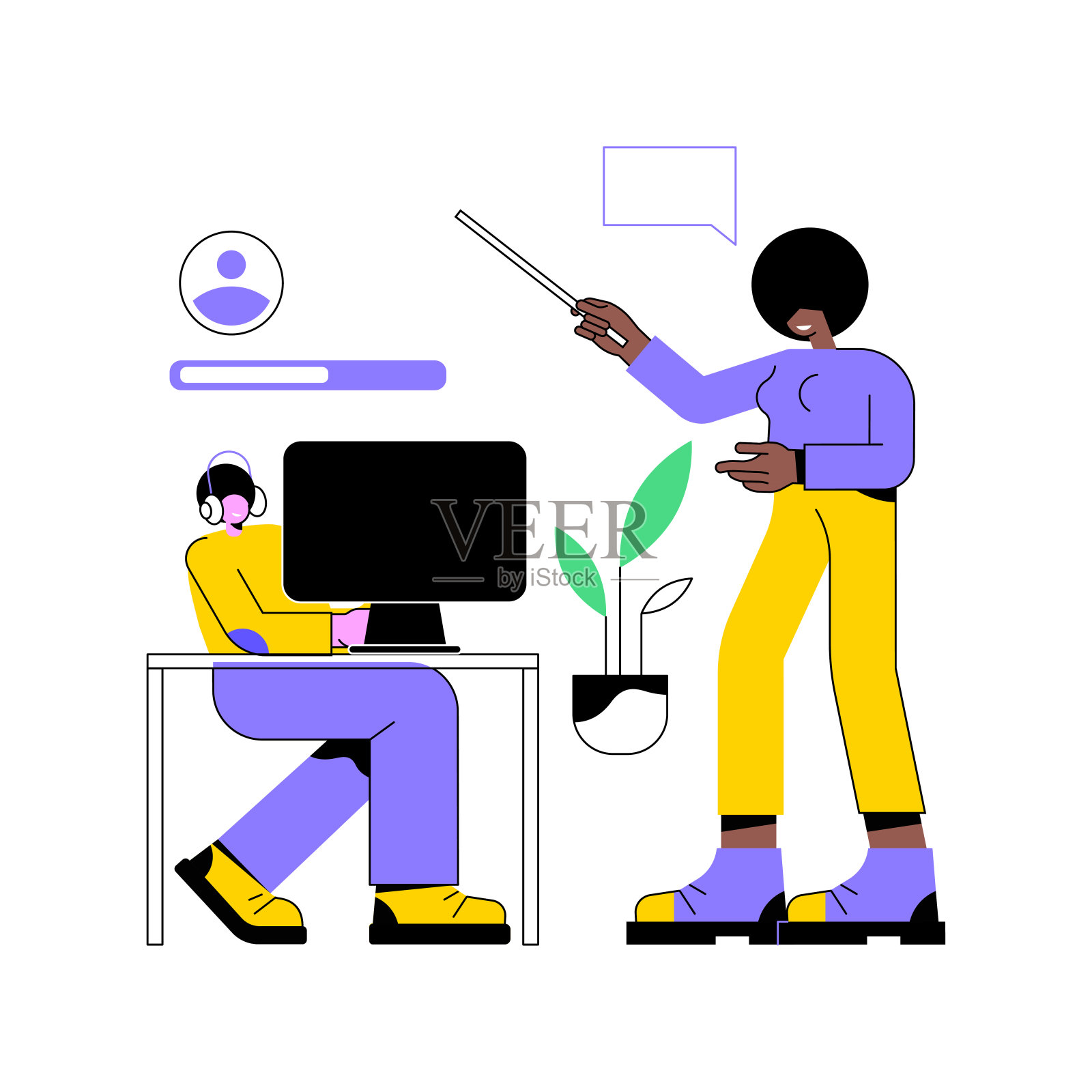 电子竞技教练抽象概念矢量插图。插画图片素材