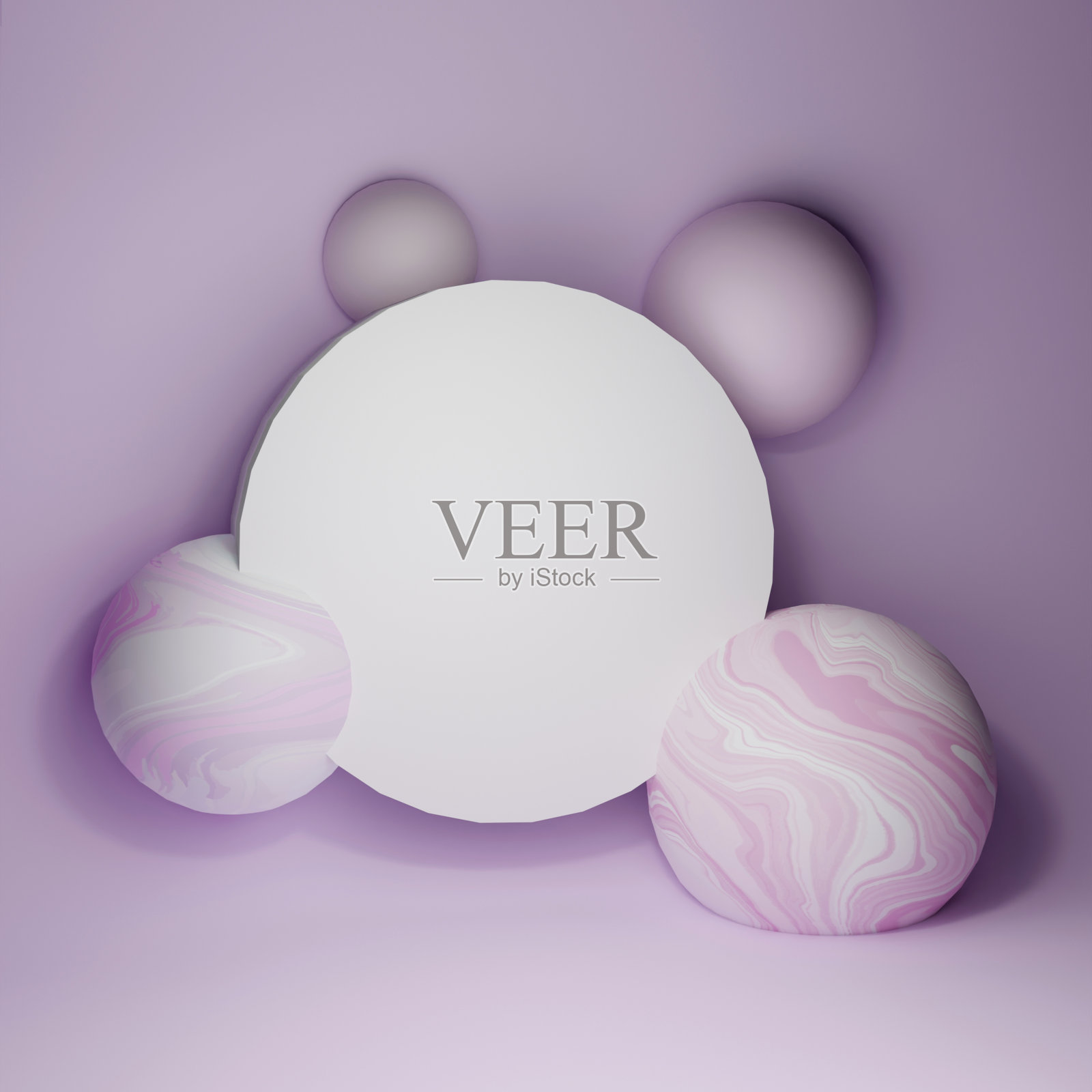 三维渲染插图抽象几何形状紫色背景框架模板照片摄影图片