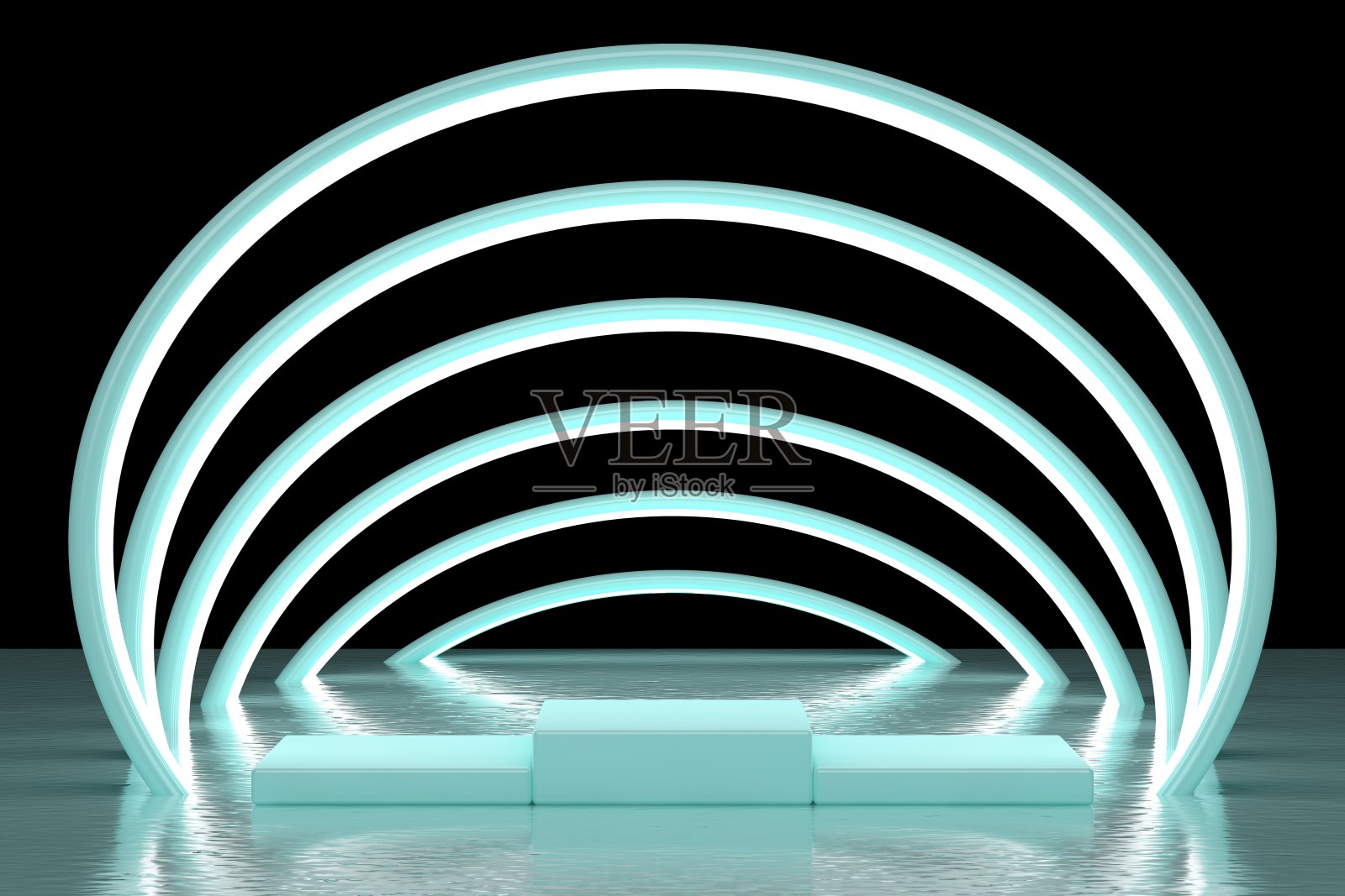 三维渲染展览背景，现代三维抽象背景现代产品展示平台照片摄影图片