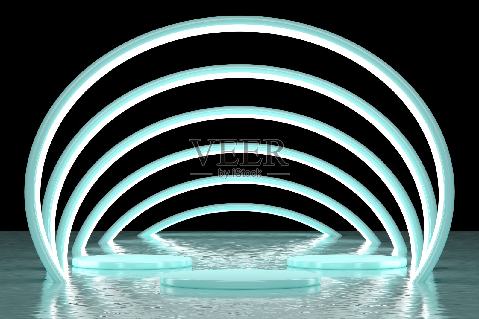 三维渲染展览背景，现代三维抽象背景现代产品展示平台照片摄影图片