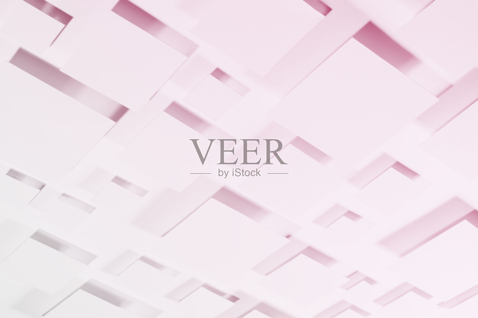 抽象的几何背景与菱形在柔和的光梯度闪耀柔和的粉红色阴影瓷砖与对角图案，俯视图。柔和的现代背景在最小的风格。照片摄影图片