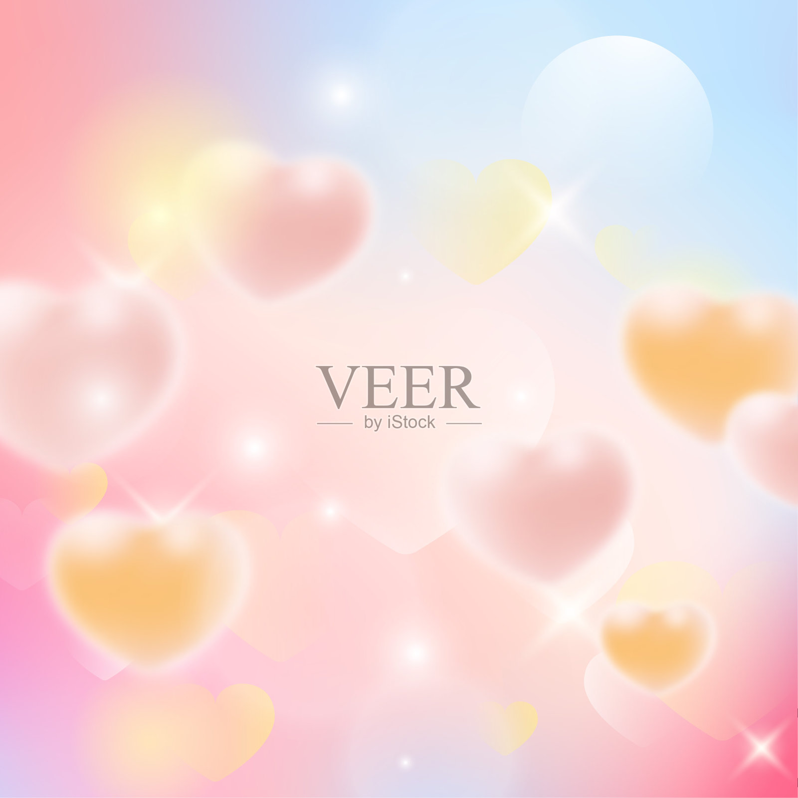 散景彩色爱心背景照片摄影图片