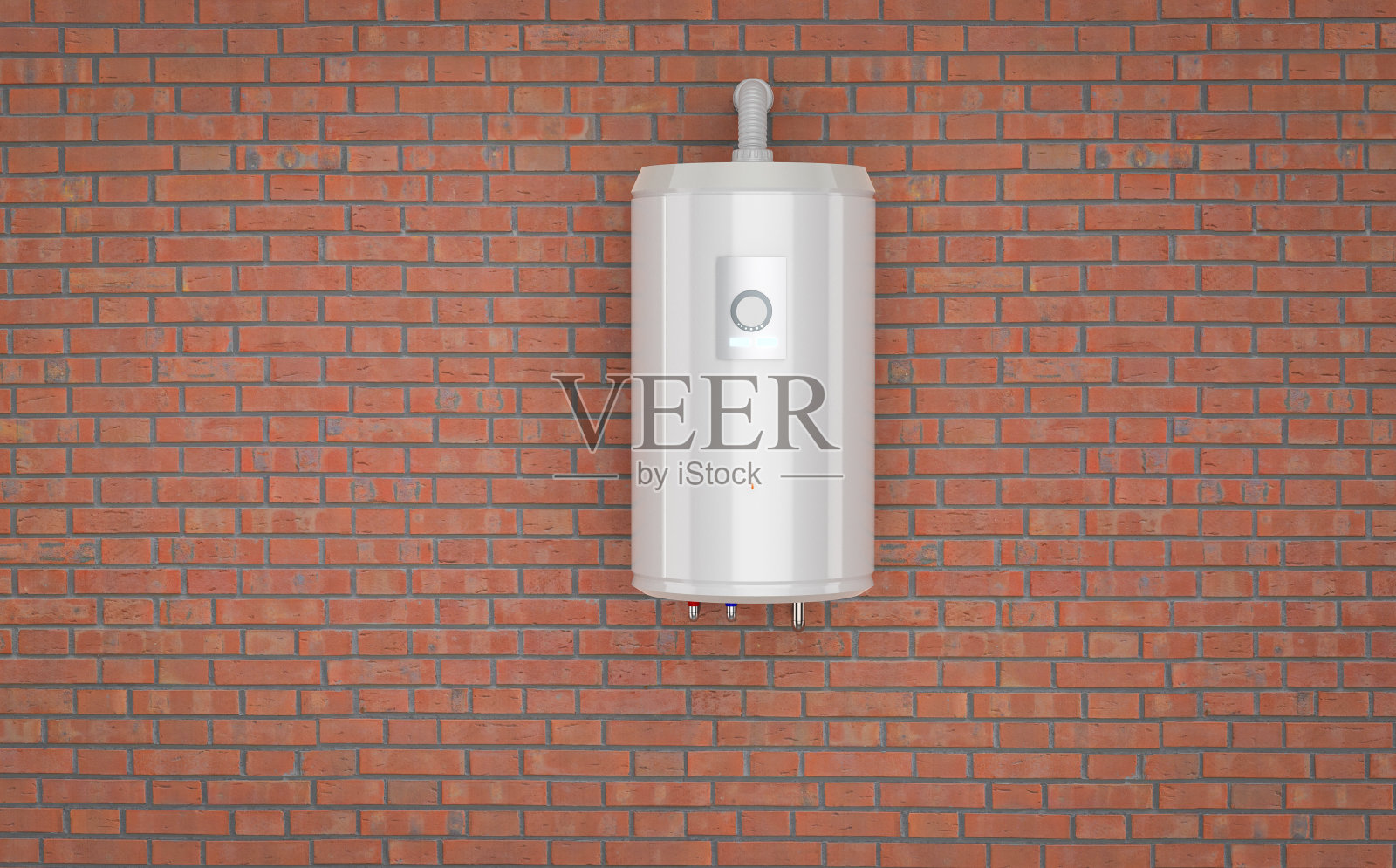 锅炉或热水器安装在墙上照片摄影图片