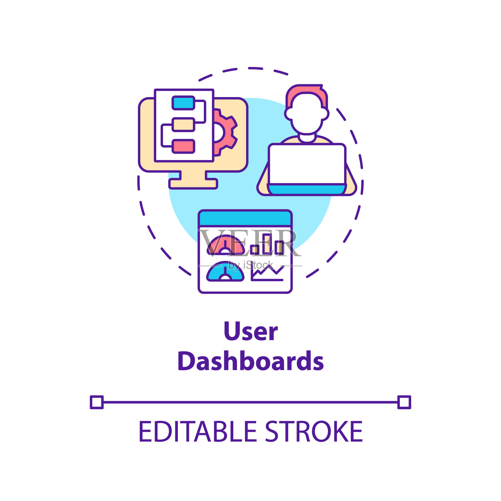 用户仪表板概念图标插画图片素材