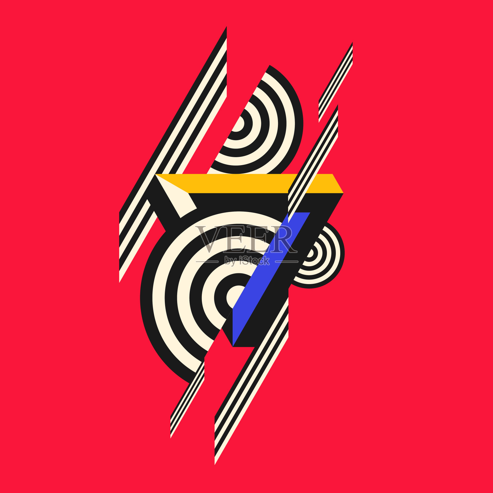 各种形状的现代几何构成。插图设计。摘要背景趋势图。插画图片素材