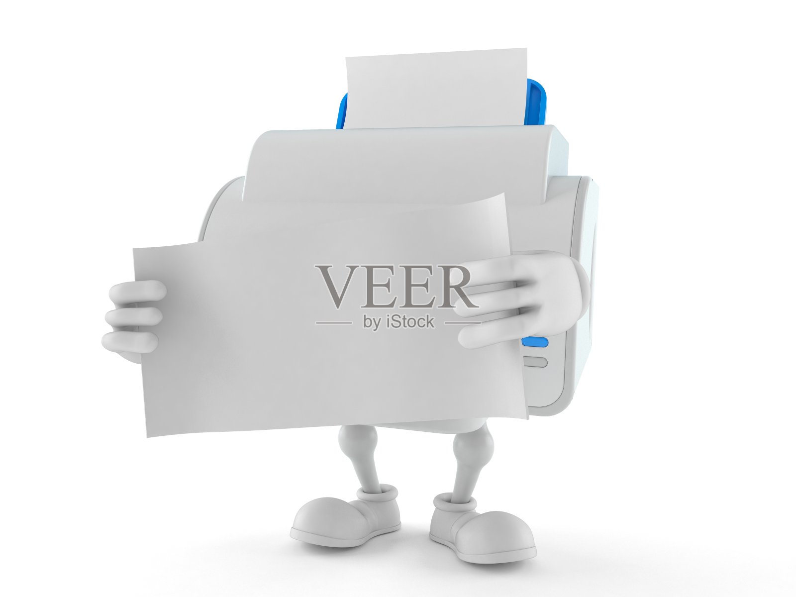 拿着空白纸的打印机字符照片摄影图片