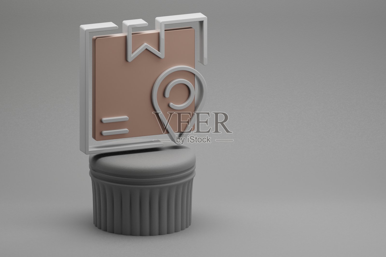 漂亮的抽象插图投递箱跟踪符号图标在一栏和精彩的背景。3 d渲染插图。背景图案设计。在线购物。照片摄影图片