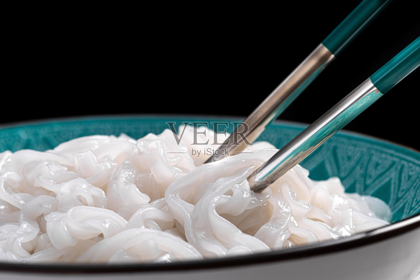 素食食物。白色的米粉。照片摄影图片