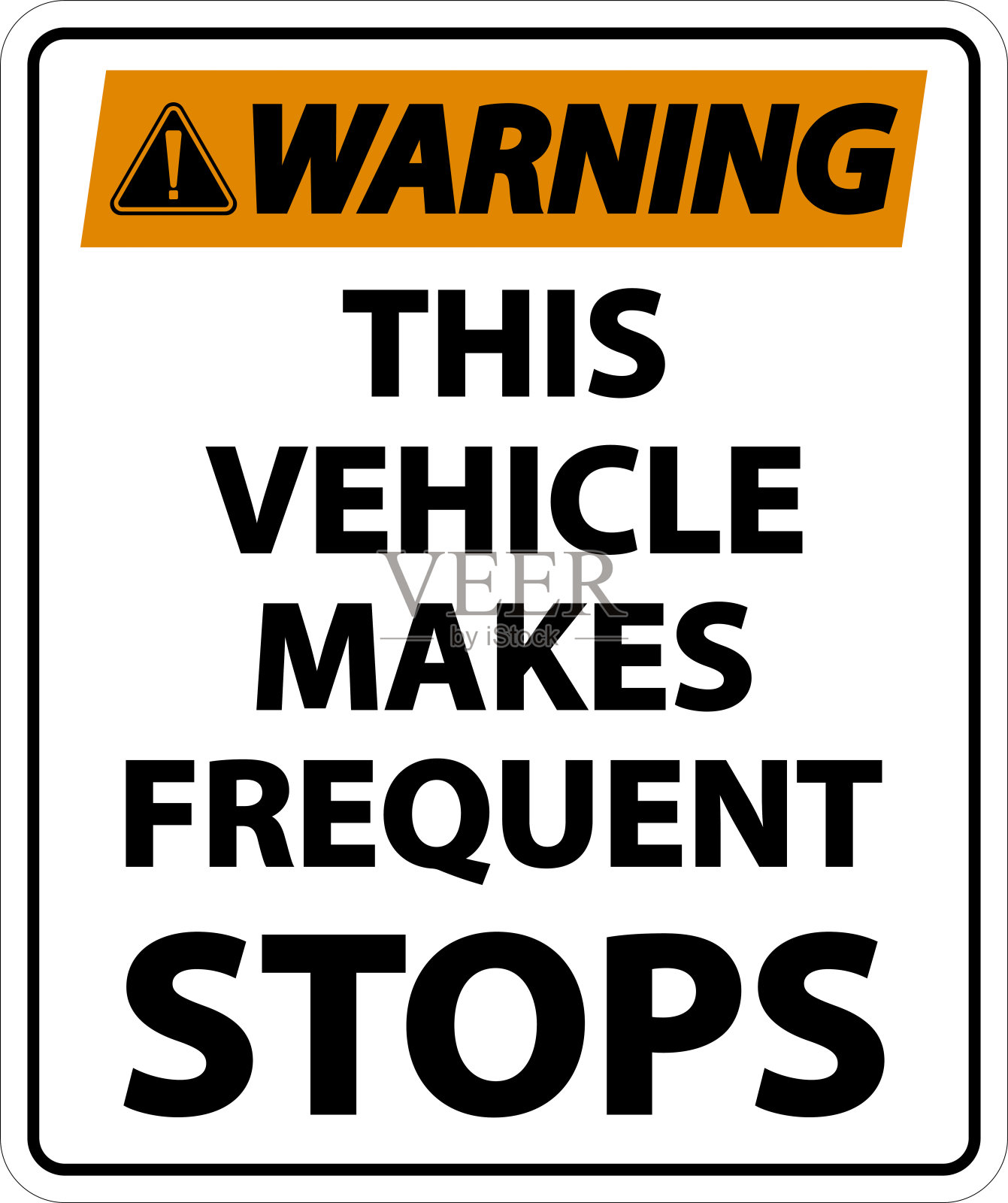 警告此车辆频繁停车标签在白色背景上插画图片素材