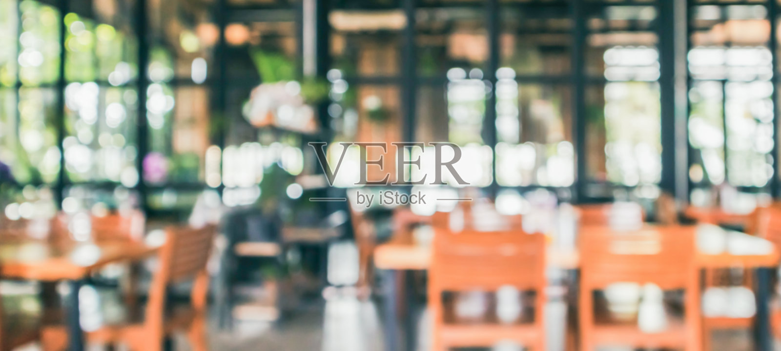 咖啡馆餐厅内部模糊抽象复古背景照片摄影图片