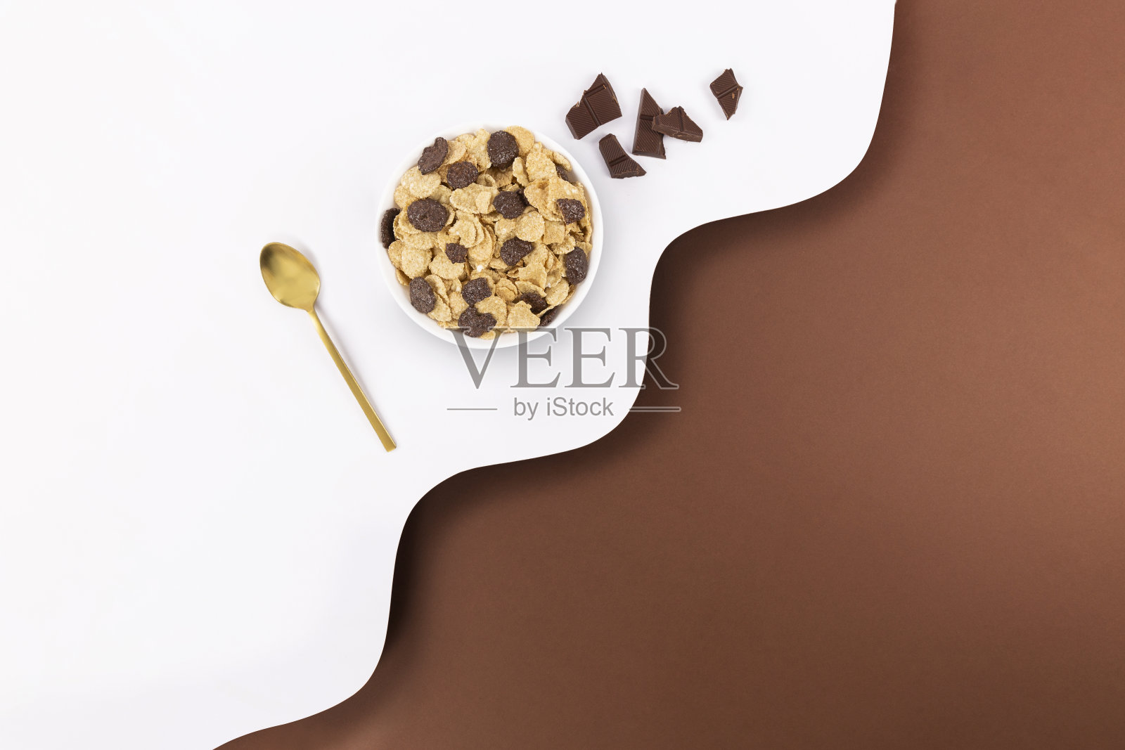 巧克力麦片碗照片摄影图片