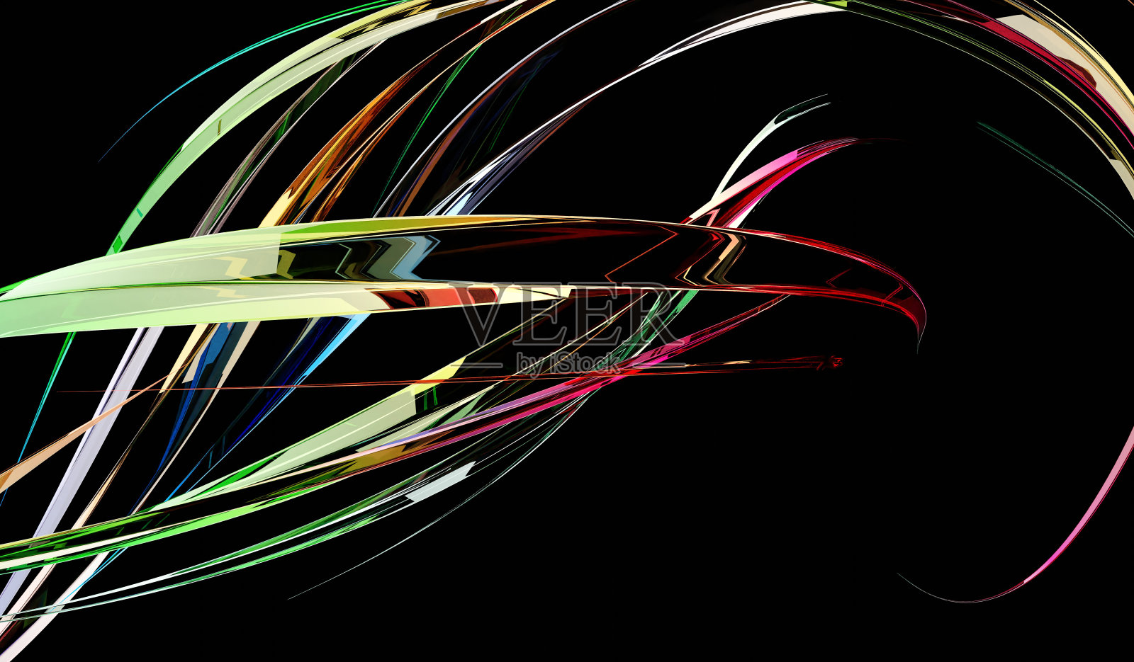 抽象扭曲光滑形状，三维渲染背景。照片摄影图片