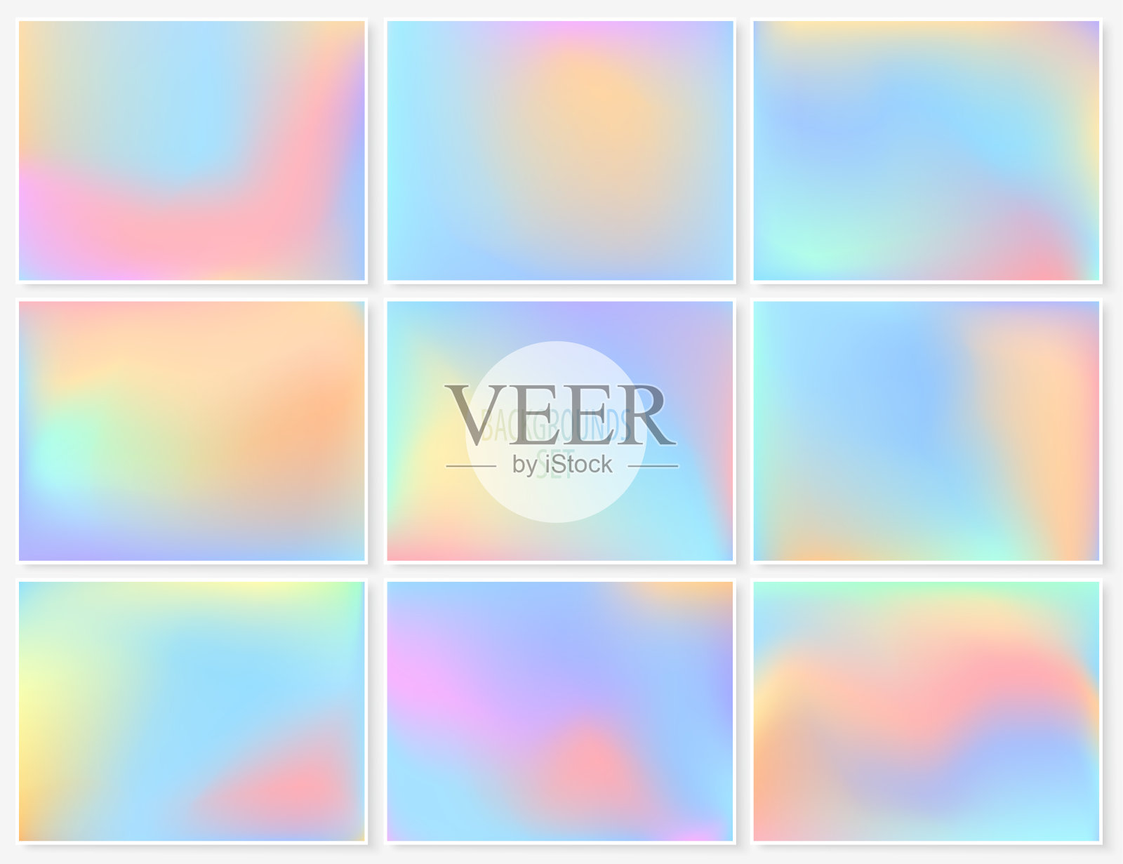 模糊的背景设定。柔和优雅光滑的颜色。水彩效果抽象艺术。矢量插图收集壁纸，卡片模板，海报，印刷产品或网页设计。插画图片素材