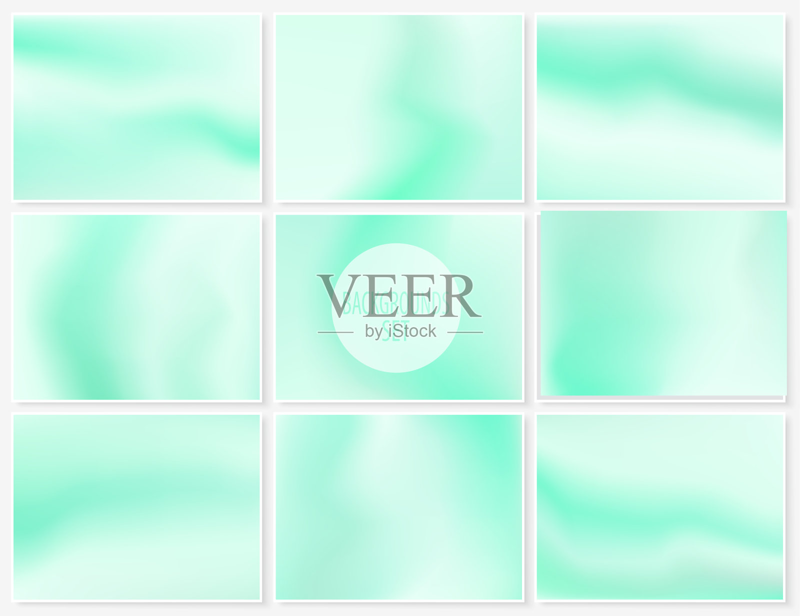 模糊的背景设定。优雅柔和光滑的颜色。水彩效果抽象墙纸。向量插图收集卡片模板，海报，印刷产品或网页设计。插画图片素材