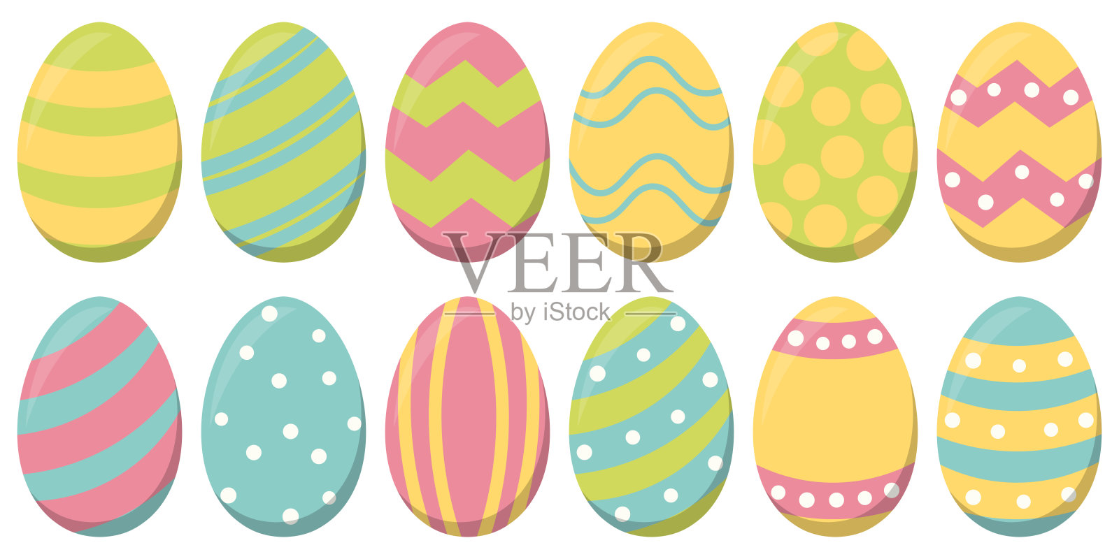 复活节彩蛋收藏插画图片素材