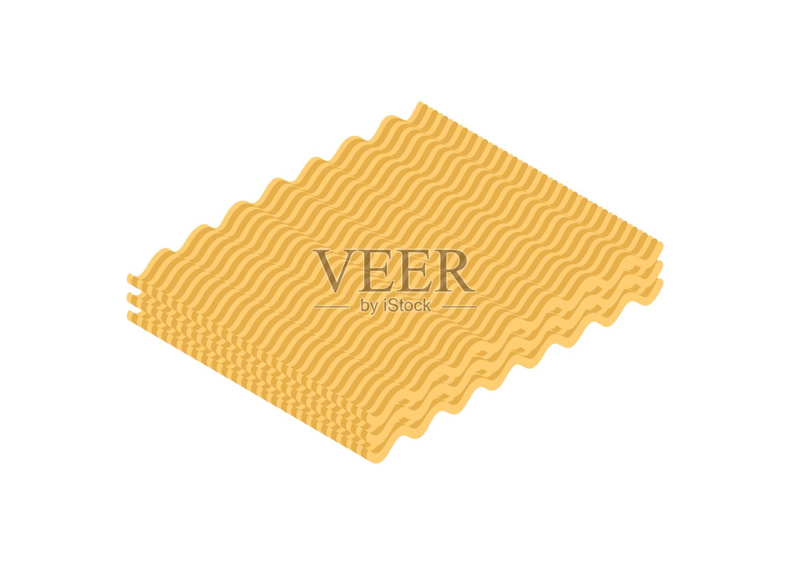 生面条。简单的平面插图在等距视图。插画图片素材