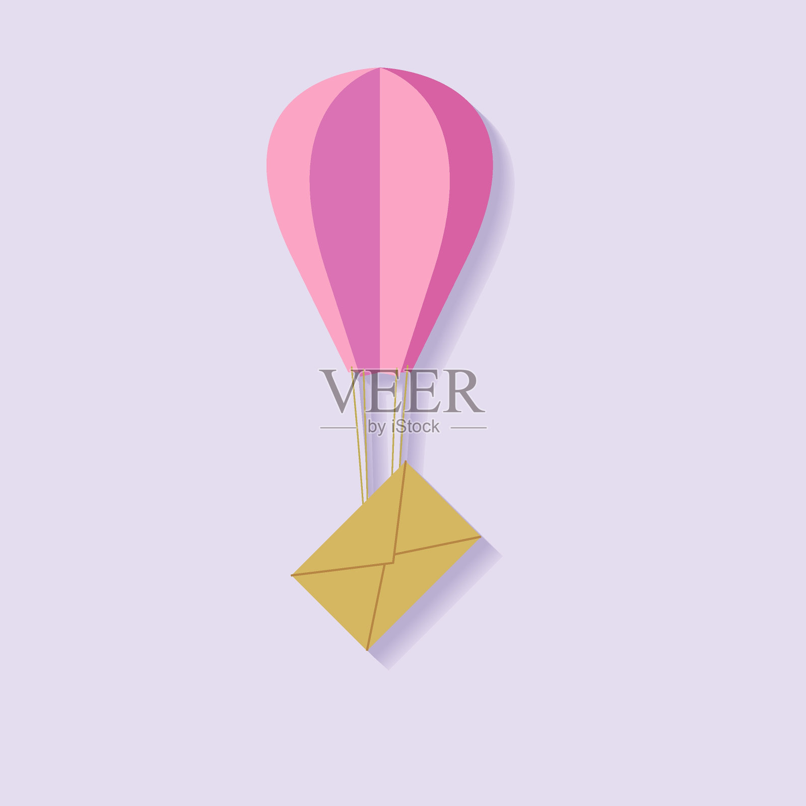 粉红色背景下的气球特写镜头插画图片素材