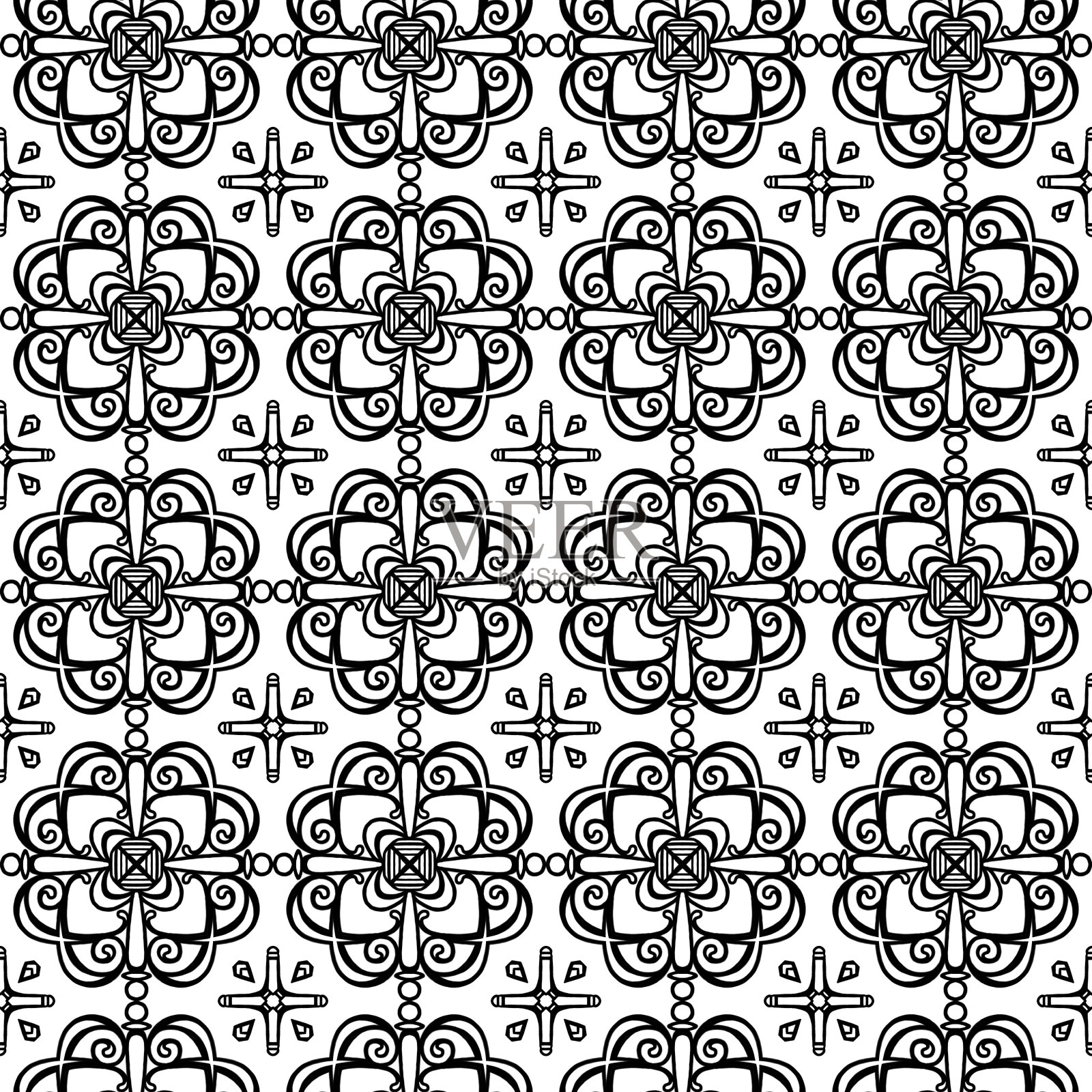 图案背景材料黑色和白色插画图片素材