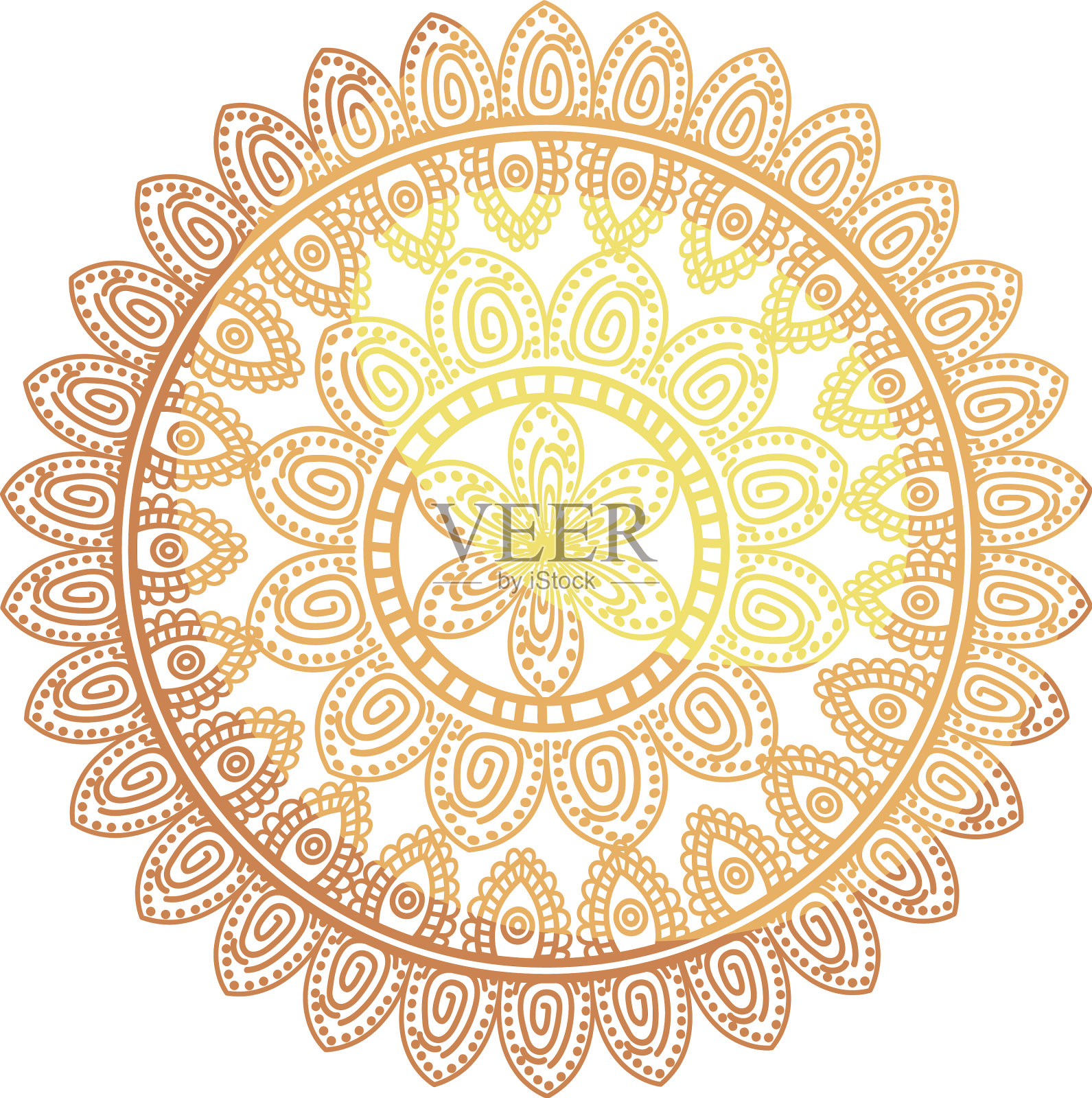 曼荼罗黄金风格设计元素图片