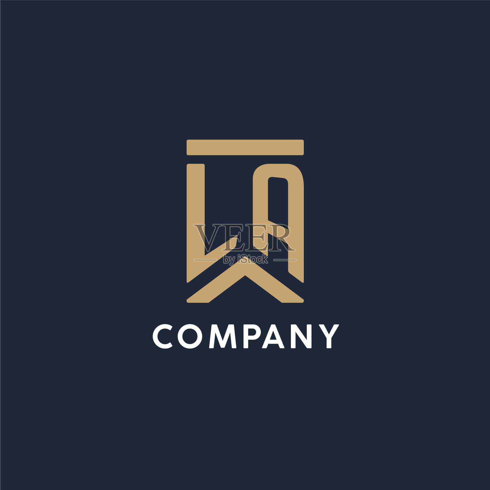 徽标设计初期的La字母组合在一个长方形中插画图片素材