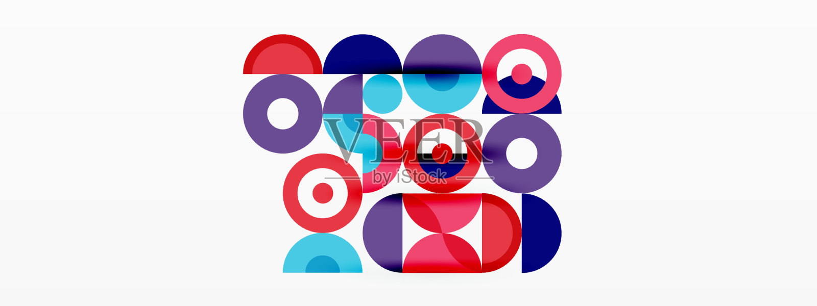 彩色圆圈抽象背景最小插画图片素材