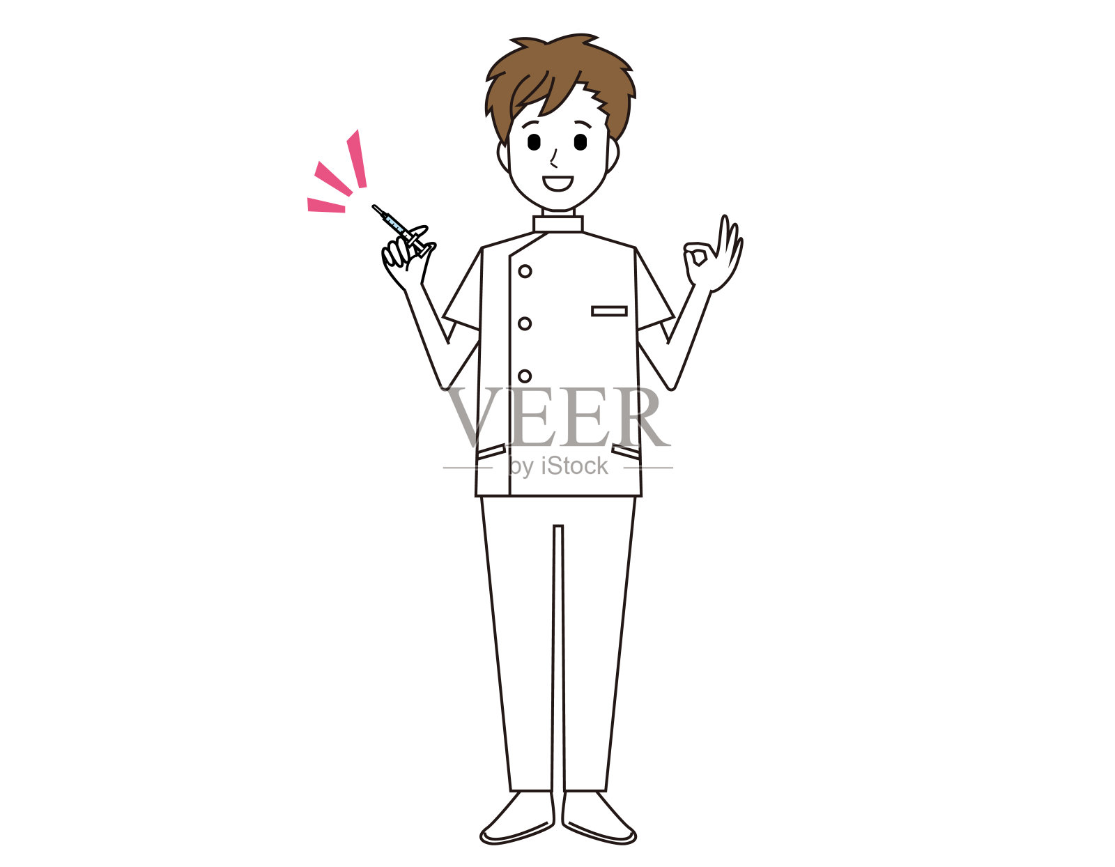 男护士。卫生保健工作者。矢量插图。插画图片素材