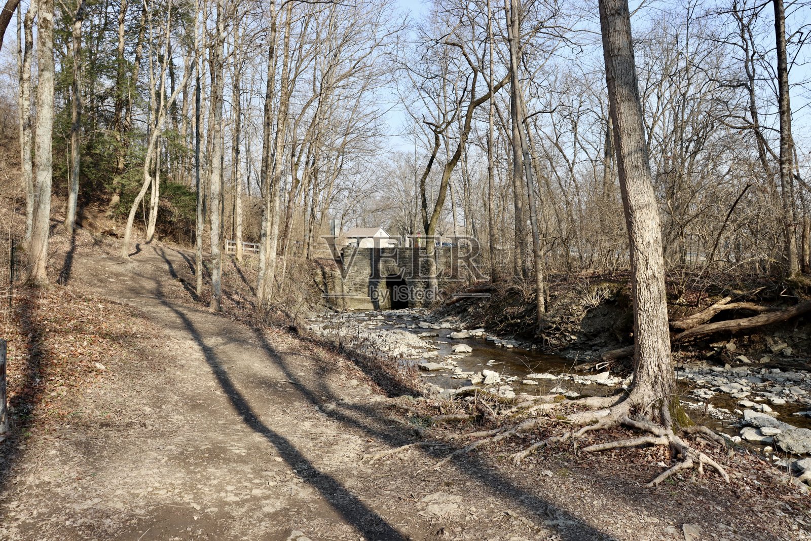 小路上的老石桥照片摄影图片