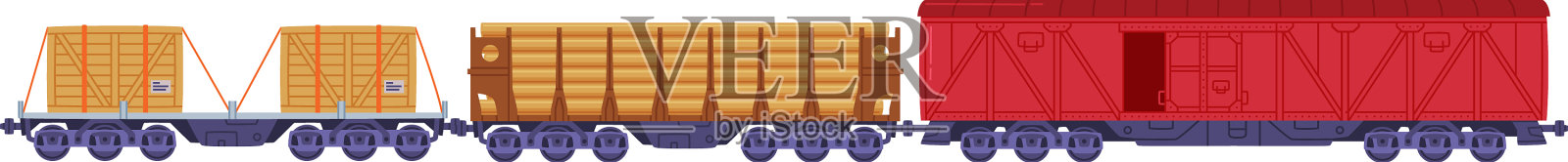 带货车的火车或火车头设计元素图片