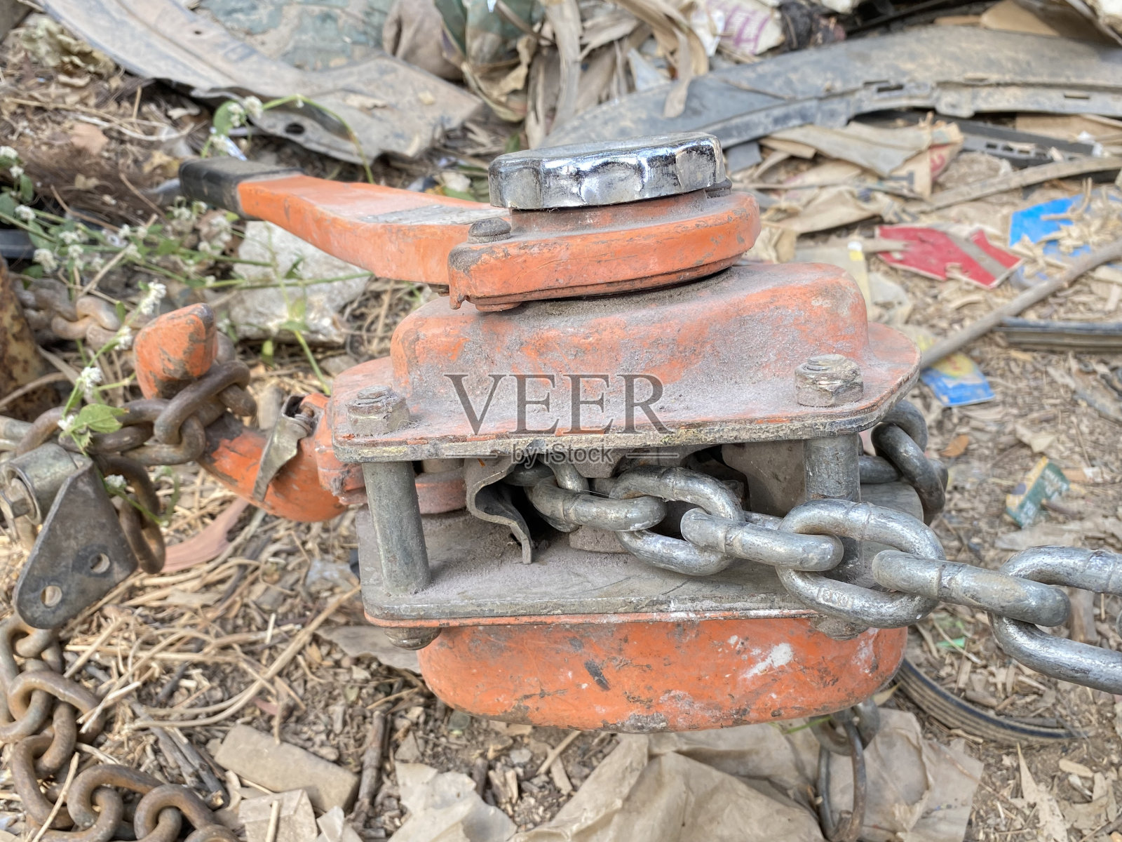 杠杆链式提升机关闭照片摄影图片