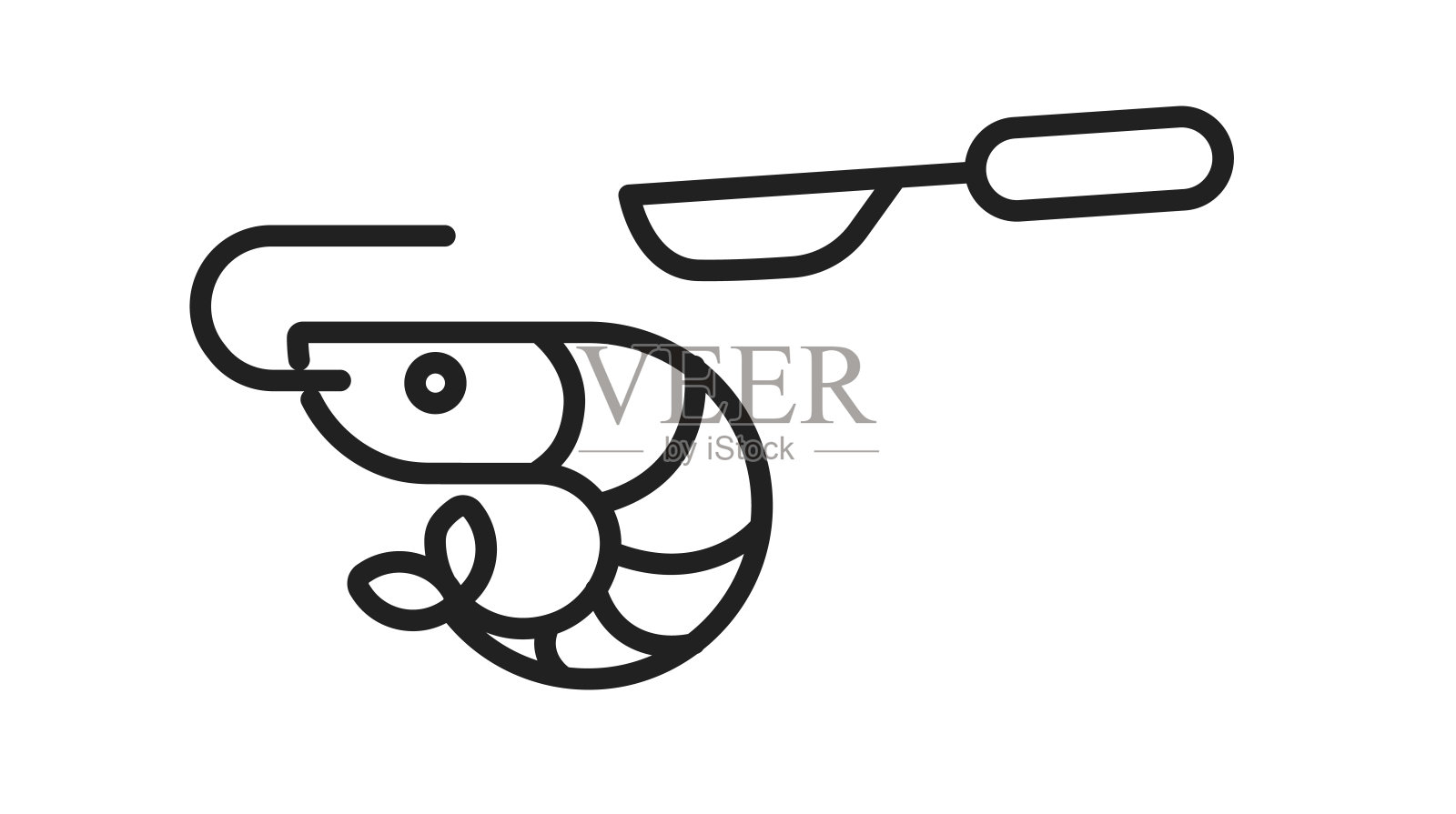 虾和刀的图标。矢量图插画图片素材