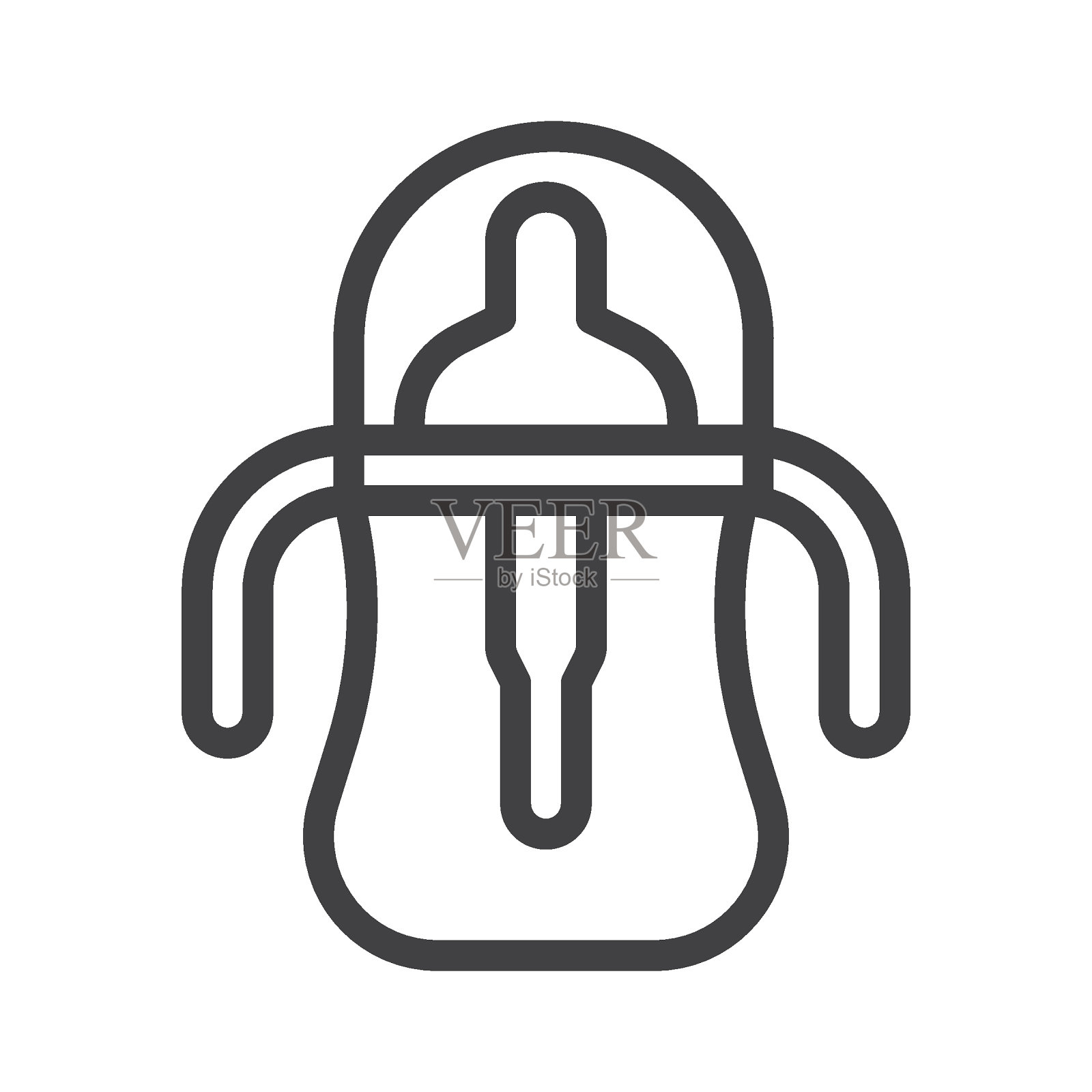 婴儿喂养器瓶线图标图标素材