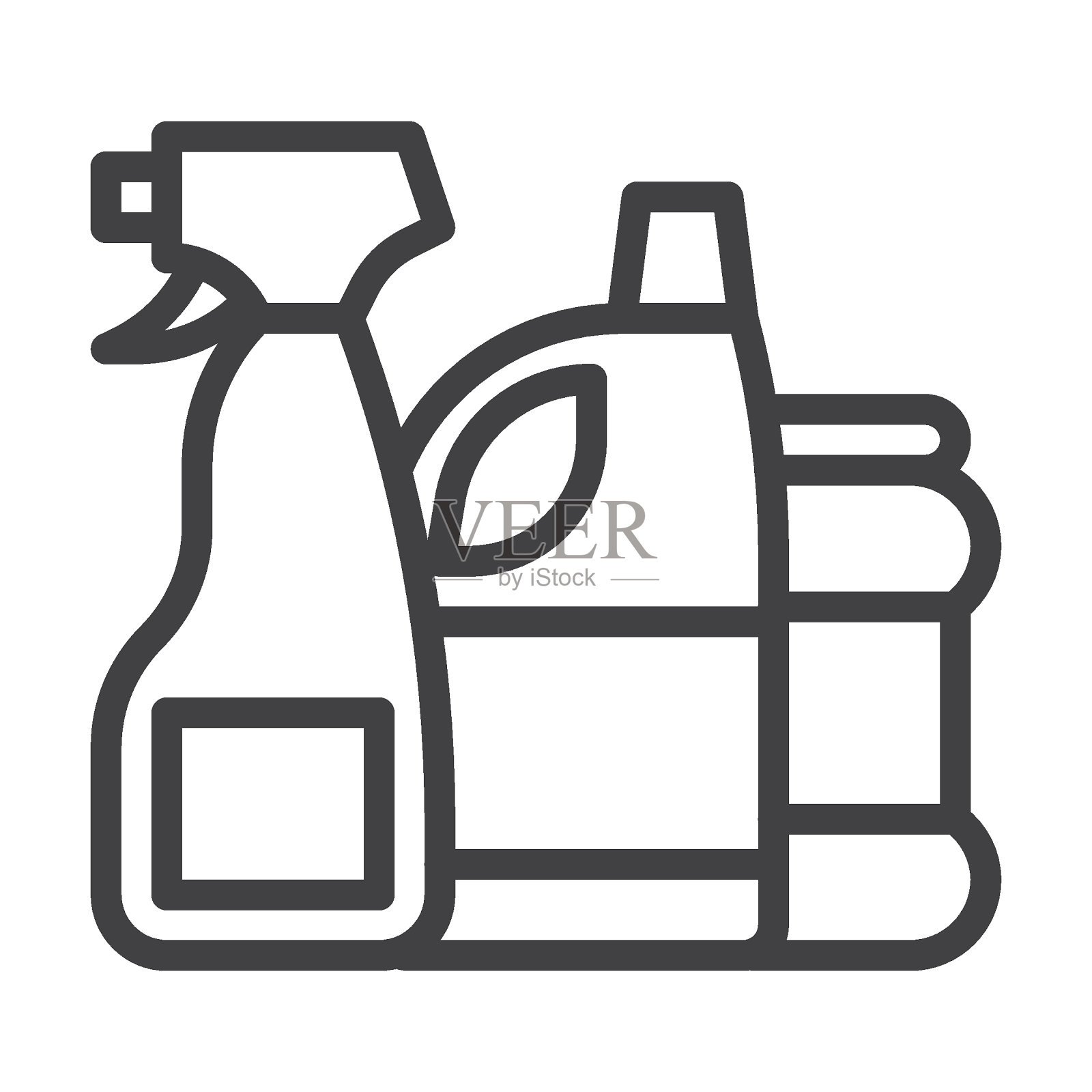 清洁用品产品线图标插画图片素材