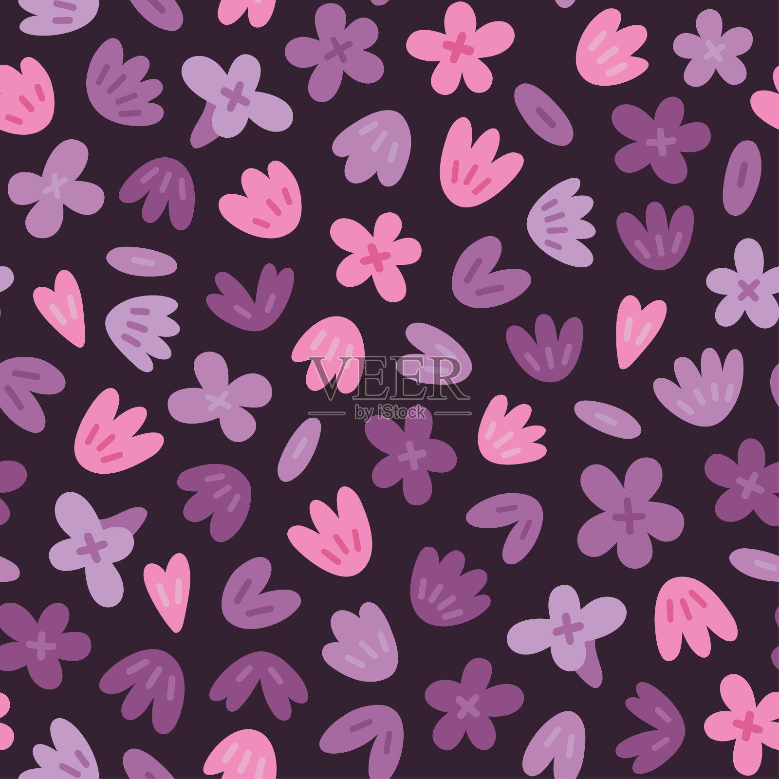 花朵图案插画图片素材