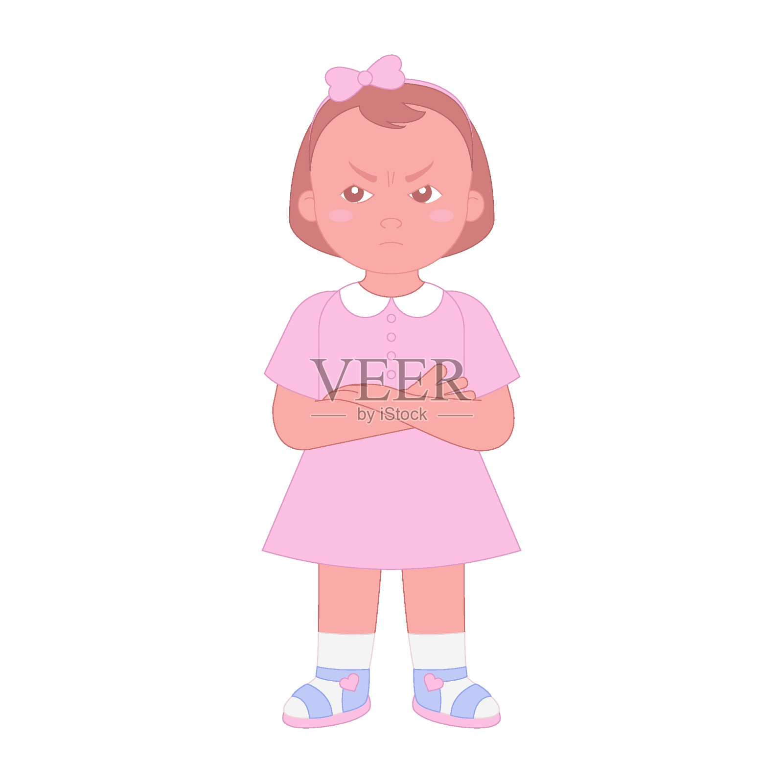 不满意的孩子插画图片素材