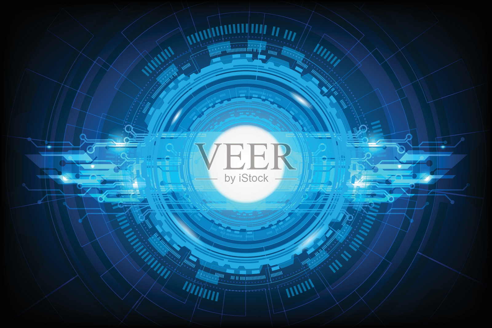 技术抽象未来圈背景。数字业务矢量插图插画图片素材