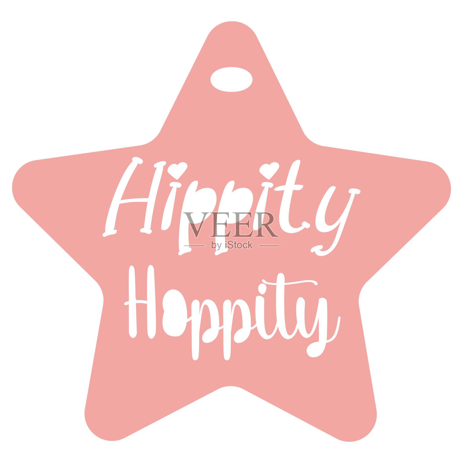 复活节标签与星星形状的标签在柔和的颜色插画图片素材